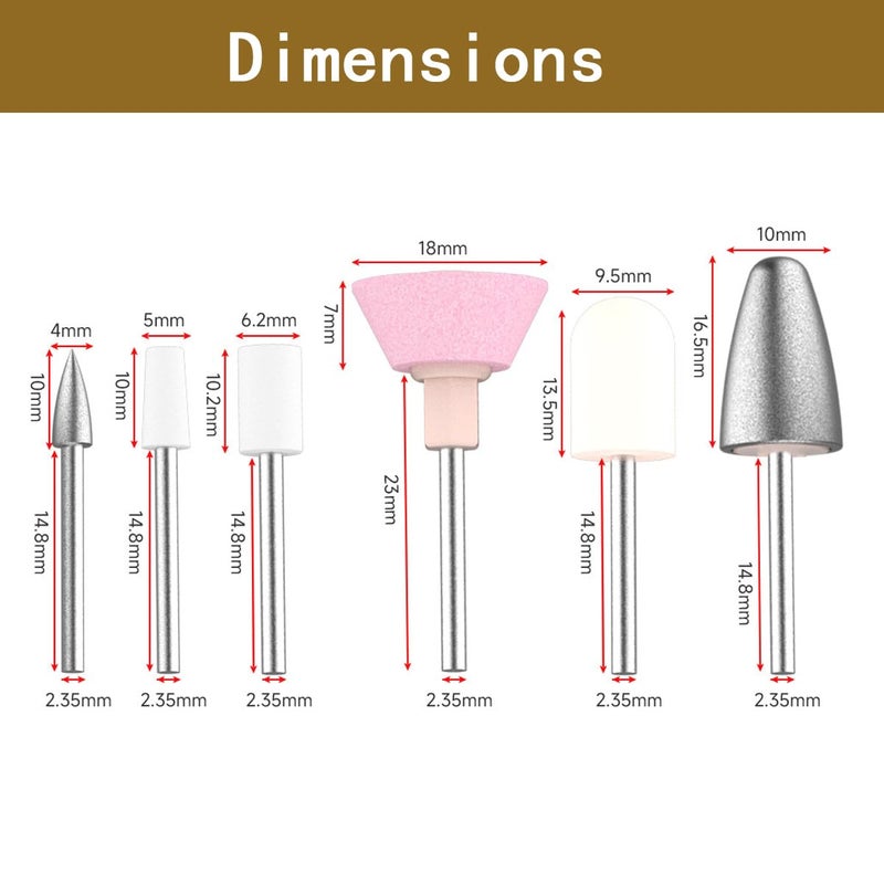 جومينيوف ٦ رؤوس بديلة لمبرد الأظافر، متوافقة مع مجموعة أدوات تجميل الأظافر Finish Touch Flawless Salon - Image 3